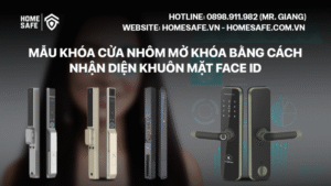 Mẫu khóa cửa nhôm đẹp mở khóa bằng nhận điện khuôn mặt Face ID