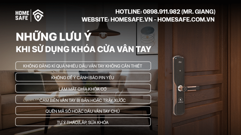 Lưu ý khi sử dụng khóa cửa vân tay