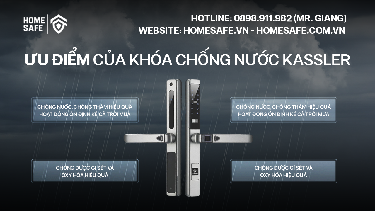 Khóa cửa vân tay chống nước ngoài trời - An ninh tuyệt đối cho ngôi nhà của bạn trước mọi thời tiết