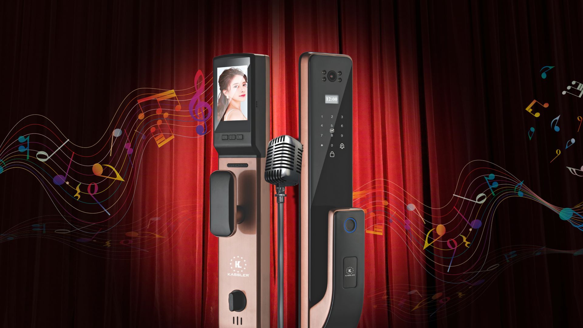 Khóa Cửa Vân Tay Kassler KL-828C – Tích Hợp Chuông Màn Hình Thông Minh, Bảo Vệ Tối Ưu