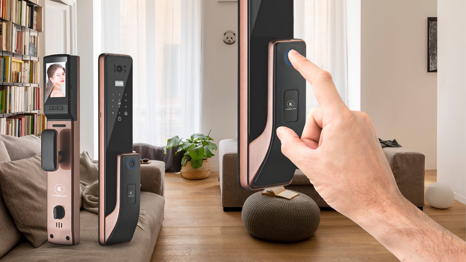 Khóa Cửa Vân Tay Kassler KL-828C – Tích Hợp Chuông Màn Hình Thông Minh, Bảo Vệ Tối Ưu